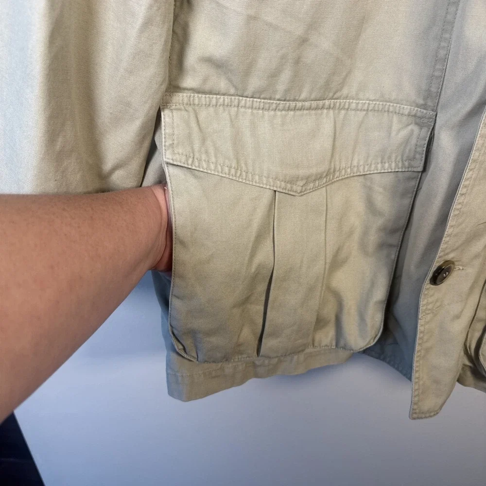 Woodlake Barn Coat Chore Jacket Mens Tan Corduroy Collar Unlined‎ Long Sz Large